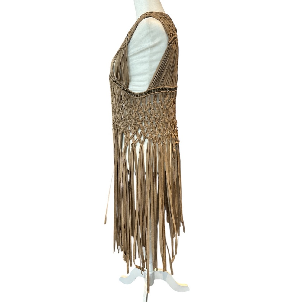 Boho Western Fringe Macramé Vest - Picture 5 of 9